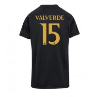 Fotballdrakt Dame Real Madrid Federico Valverde #15 Tredjedrakt 2023-24 Kortermet
